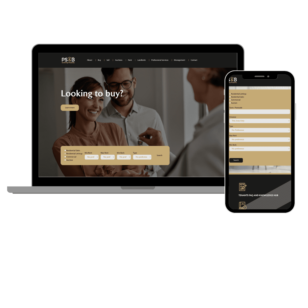 Estate Agency web design for PS & B